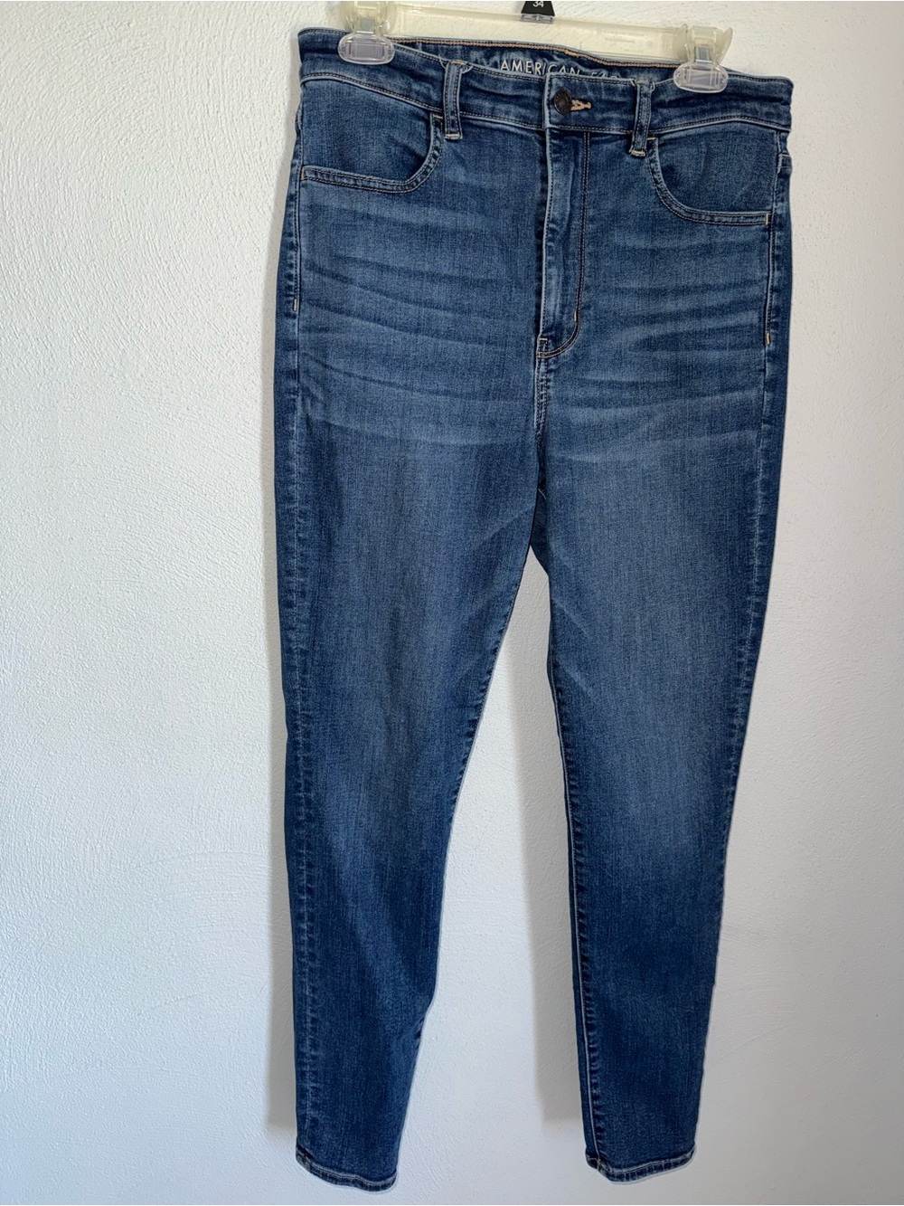 American Eagle Outfitters Dark Blue High-Rise Skinny Jeans